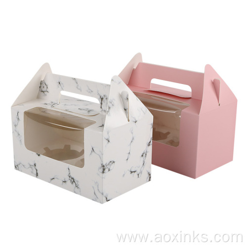 Dessert Box Packaging Window Cake Box With Divider